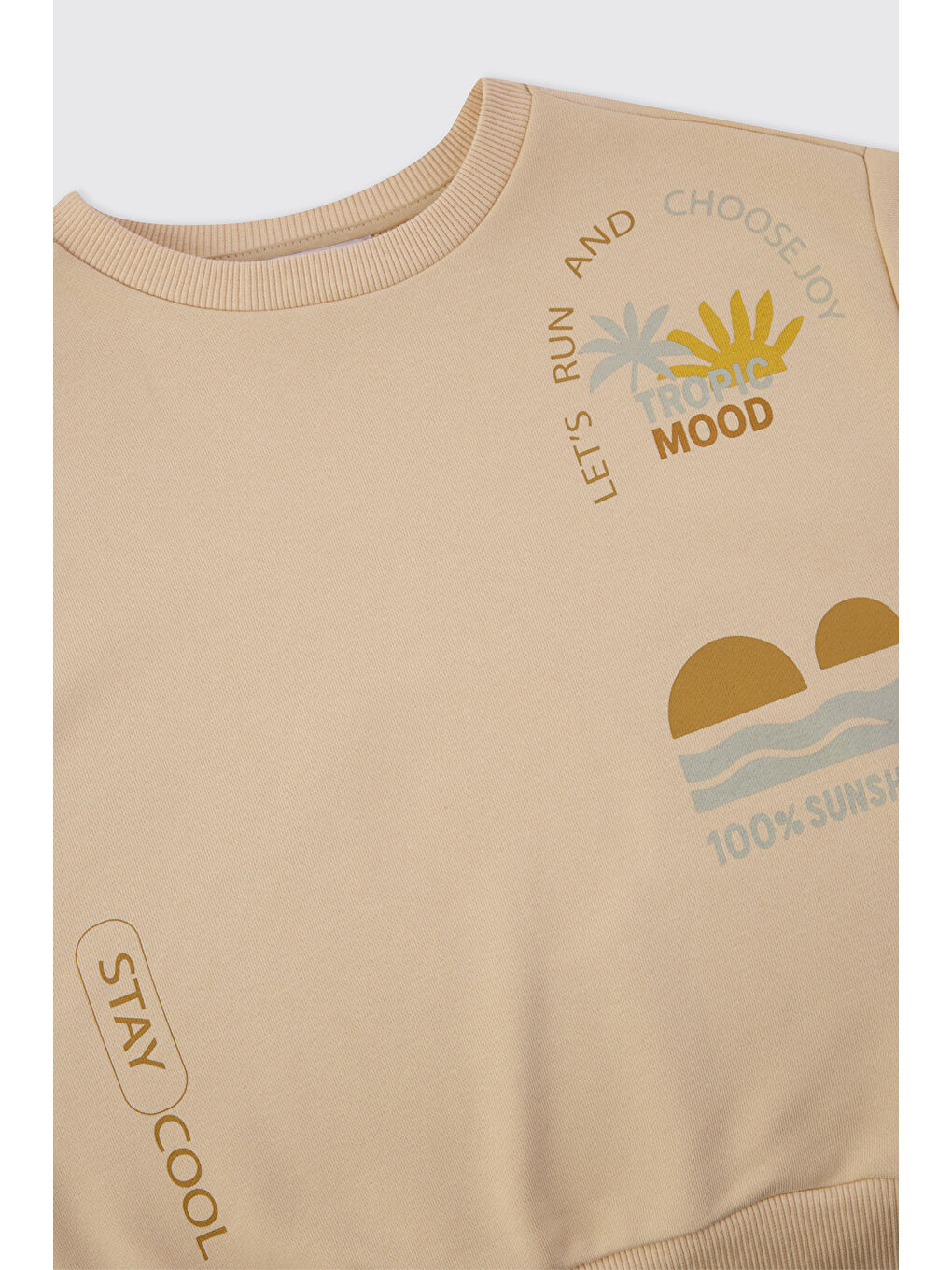 Erkek Çocuk Baskılı Bej Sweatshirt-2