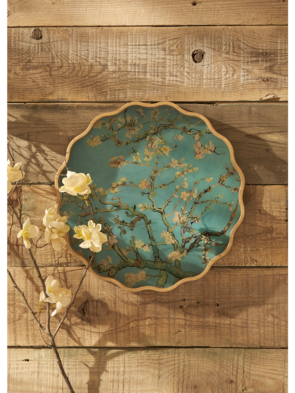 Van Gogh Almond Blossom Dekoratif Tepsi Turkuaz (34x4 Cm)