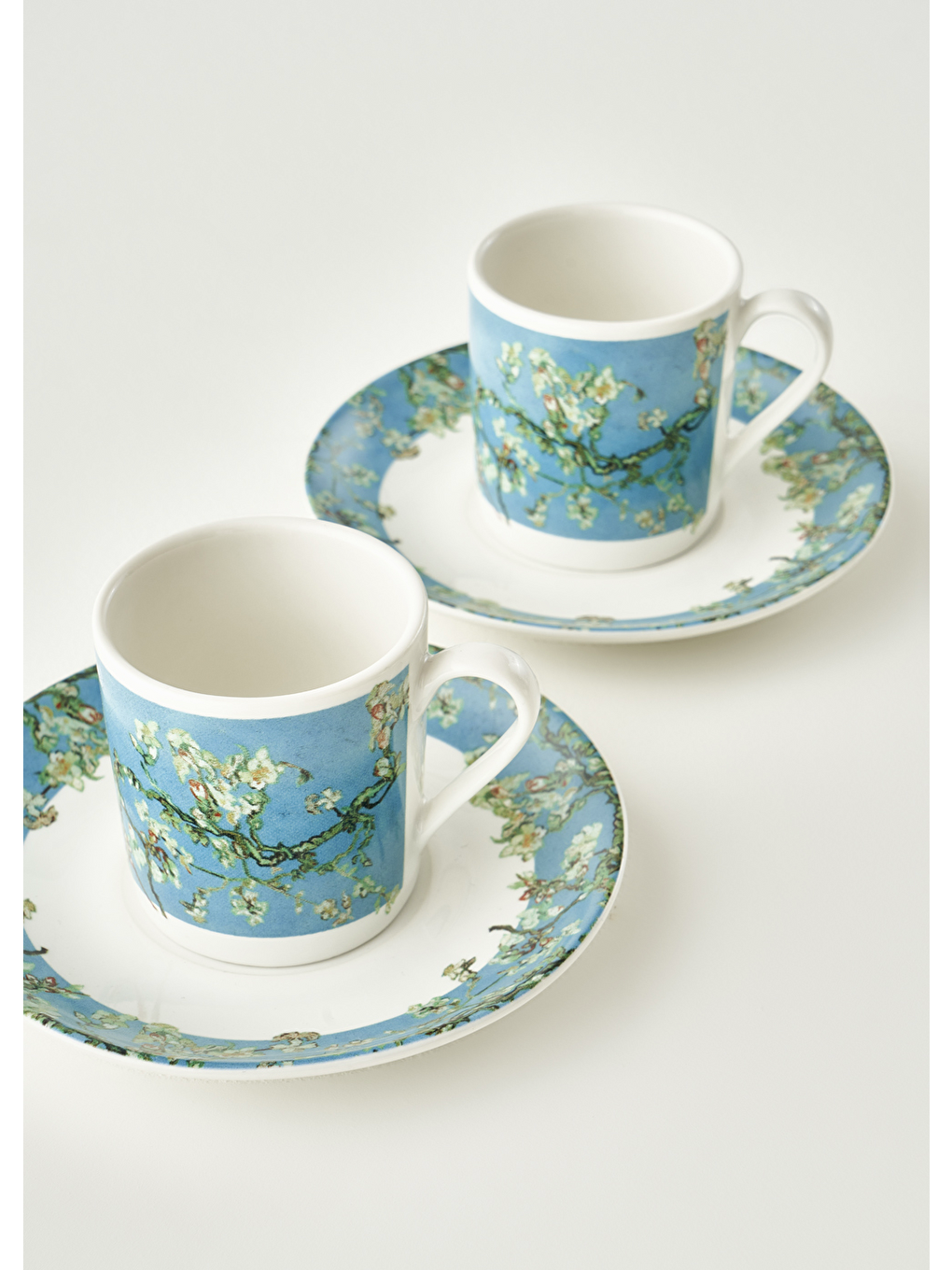 Van Gogh Almond Blossom 2'li Kahve Fincanı Seti Turkuaz (90 Cc)-4