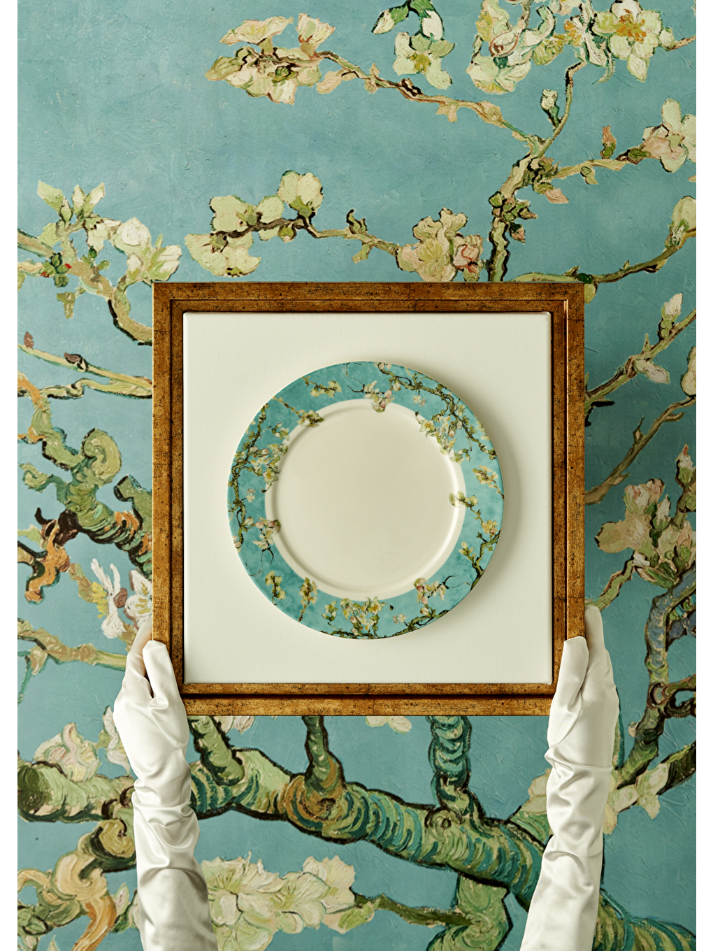 Van Gogh Almond Blossom Porselen Servis Tabağı Turkuaz (27 Cm)-3