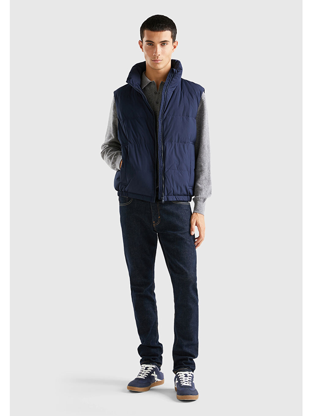 Erkek Lacivert Kaz Tüyü Dolgulu Yelek-4