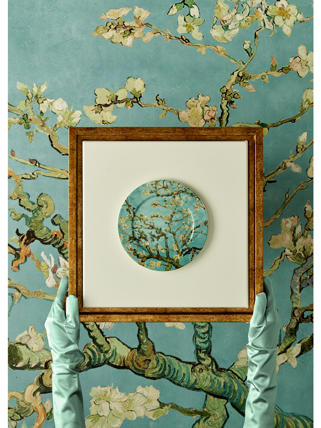 Van Gogh Almond Blossom Porselen Pasta Tabağı Turkuaz (19 Cm)-3