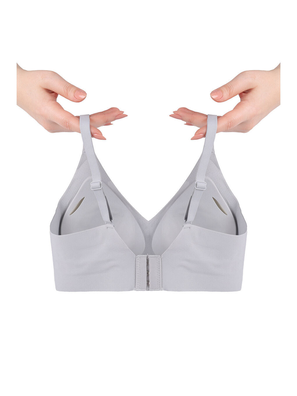 Mavi Balensiz Lazer Dikişsiz Görünmez Çıkarılabilir Pedli Sütyen-1