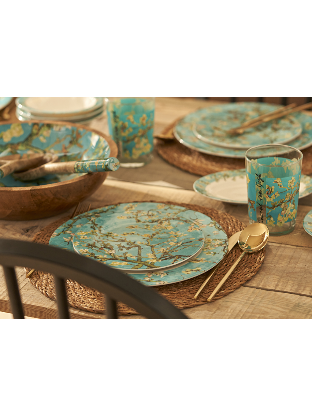 Van Gogh Almond Blossom Porselen Pasta Tabağı Turkuaz (19 Cm)-7