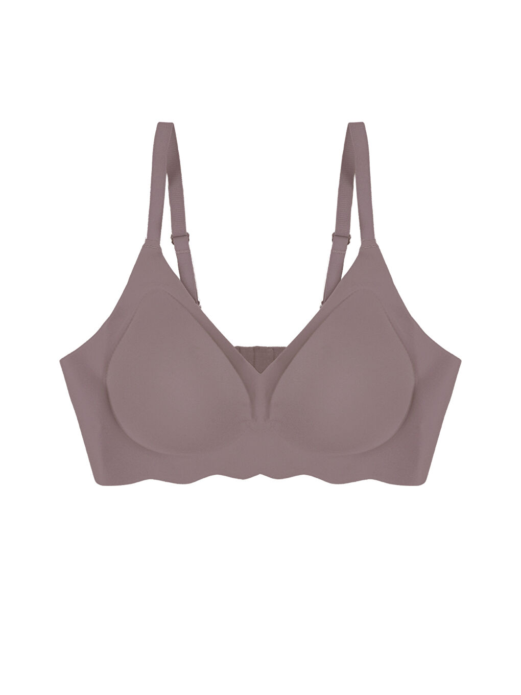 Kahverengi Balensiz Lazer Dikişsiz Görünmez Çıkarılabilir Pedli Sütyen-2