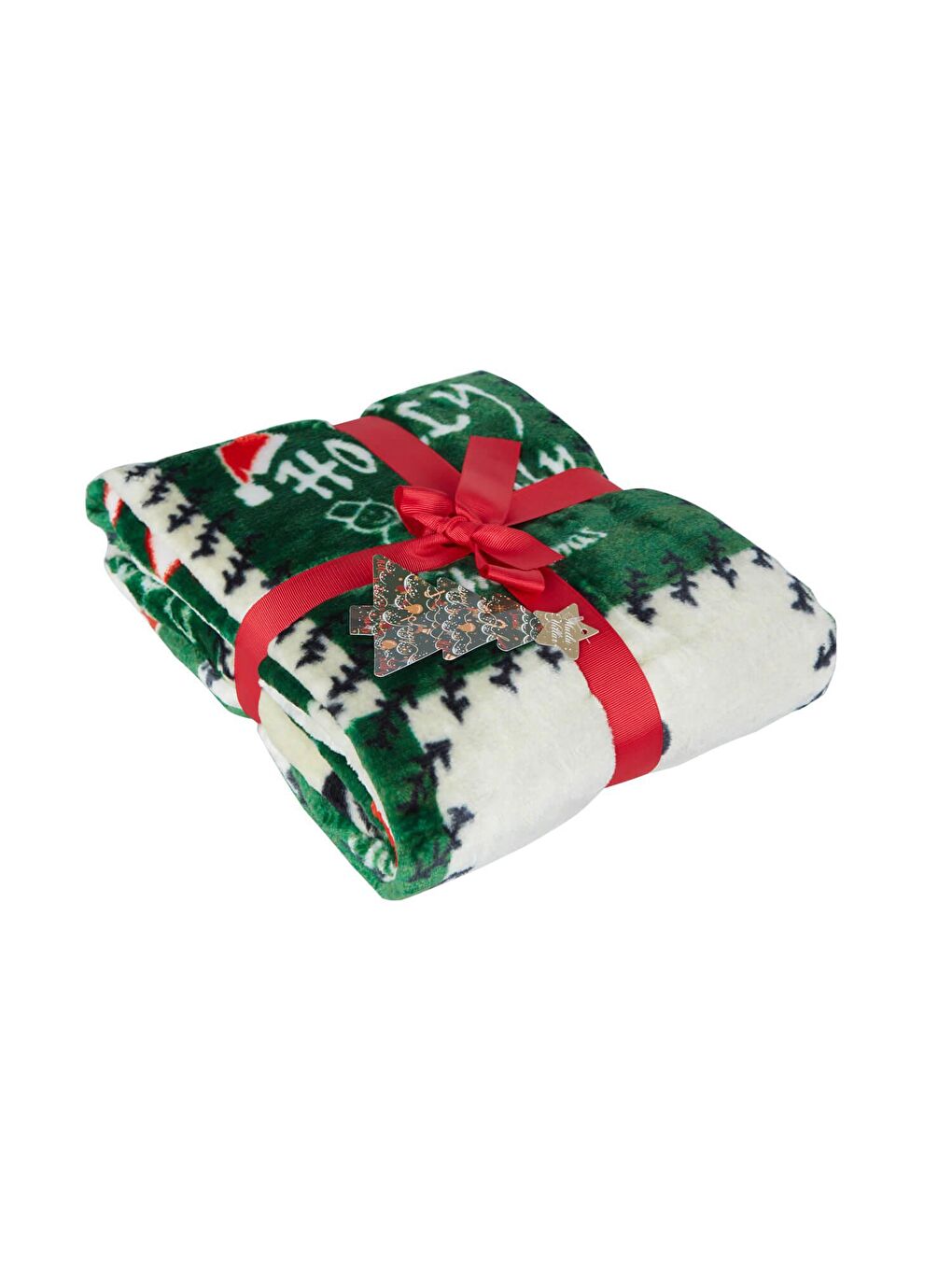 Wellsoft 3D Tv Battaniye Holly Jolly Yeşil-1