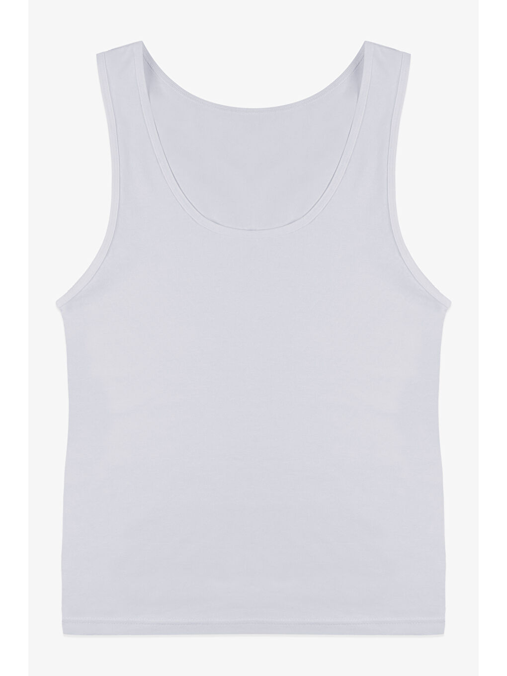 Ekru Kadın Kalın Askılı Pamuklu İkili Atlet-2