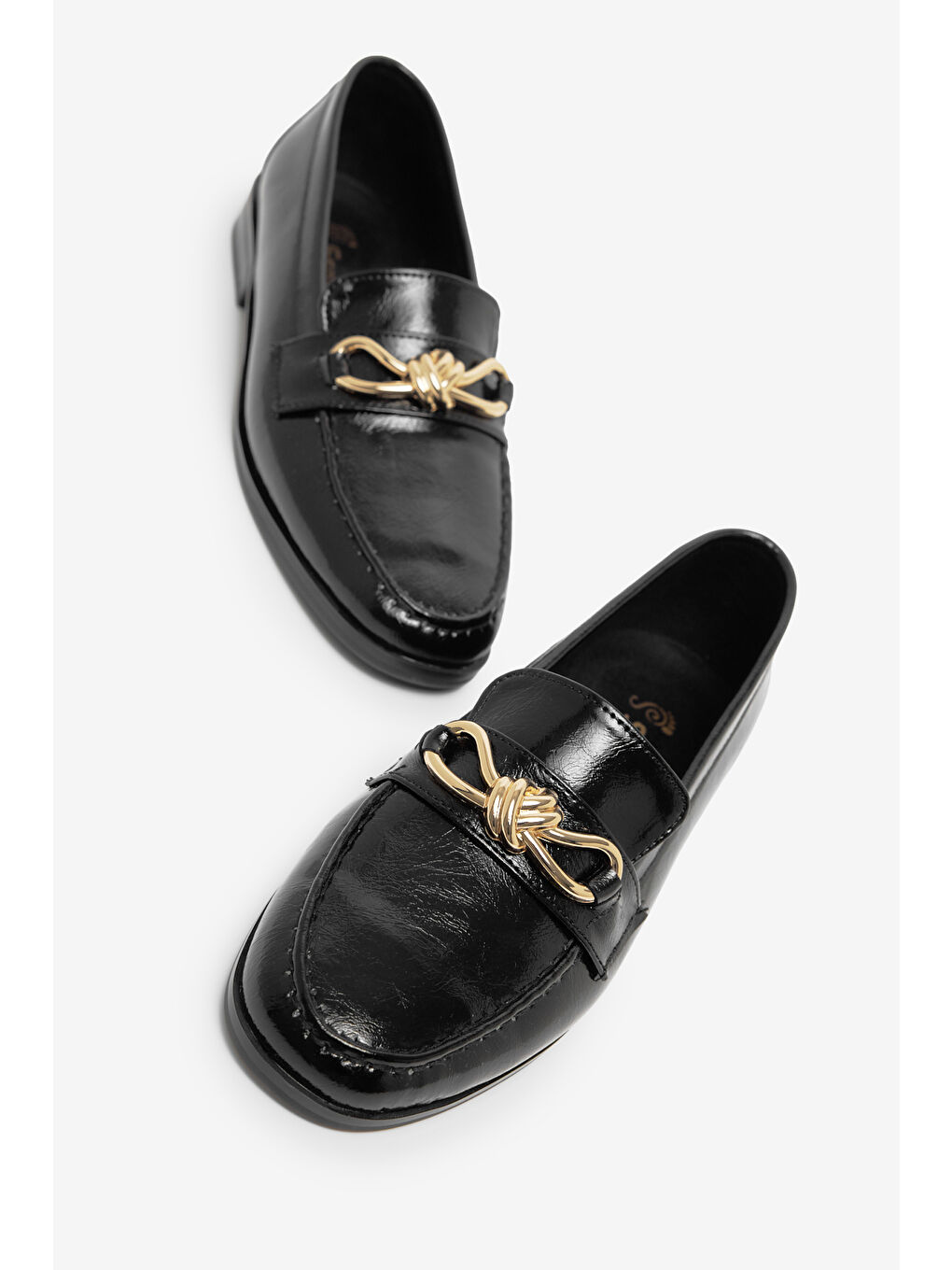 Kadın Siyah Kadın Klasik Loafer Toka Detayl Babet Günlük  Babet-4