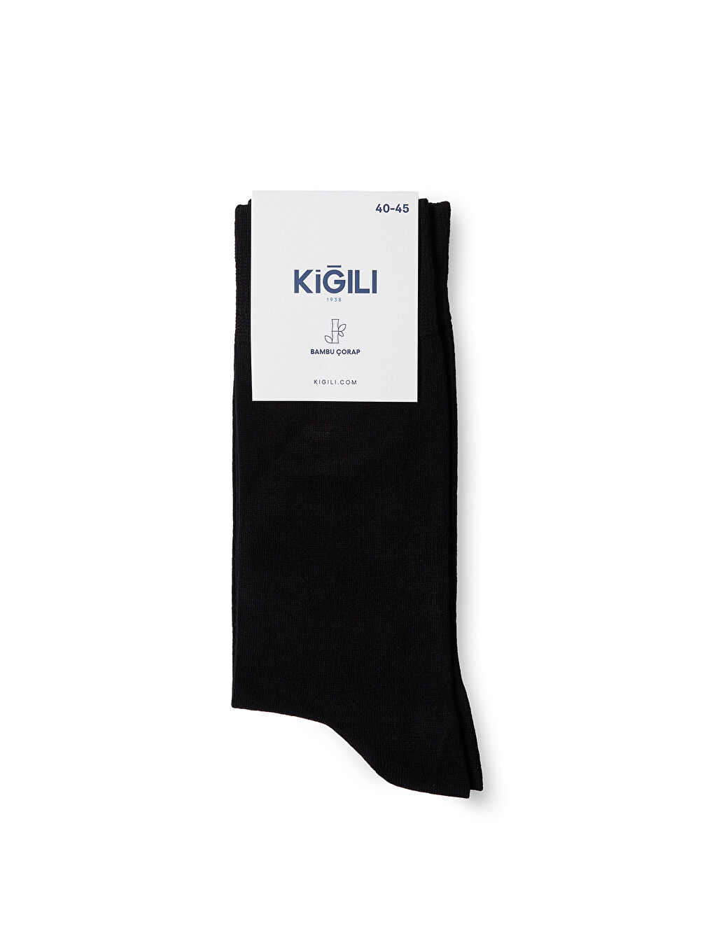 Siyah Tekli Bambu Karışımlı Düz Çorap-3