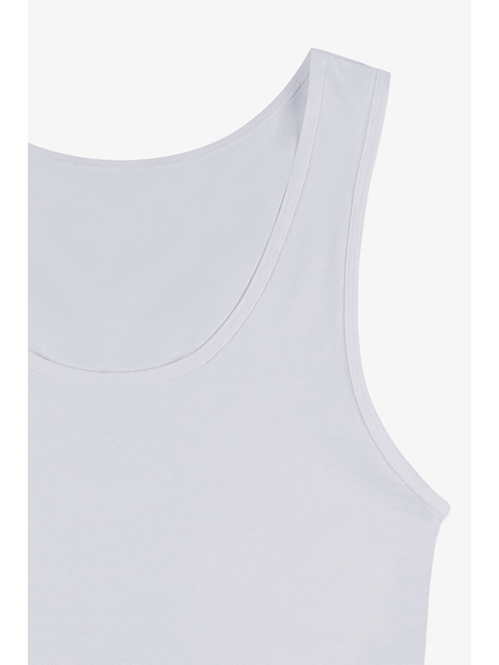 Ekru Kadın Kalın Askılı Pamuklu İkili Atlet-4