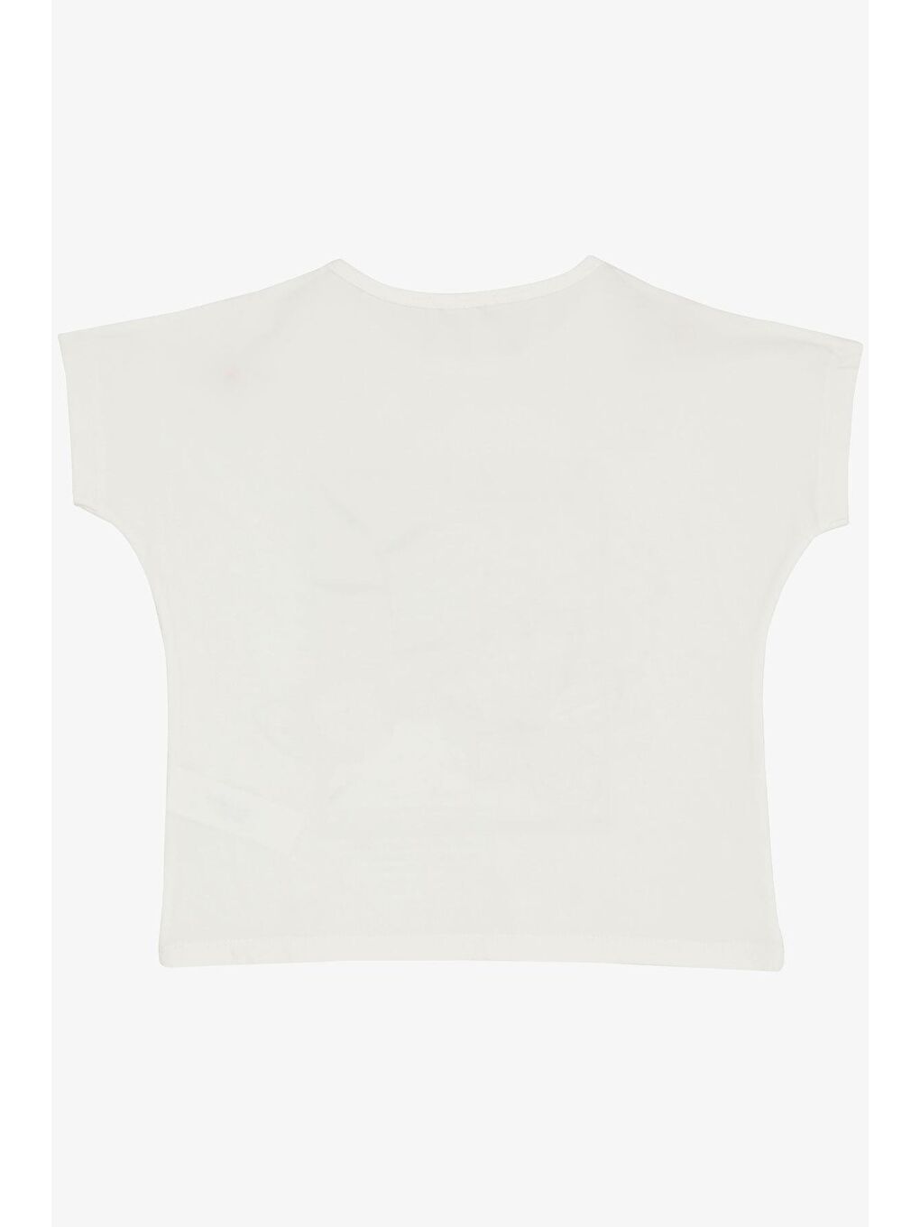 Kız Çocuk Tişört Çiçek Baskılı Pullu Ekru (10-16 Yaş)-1