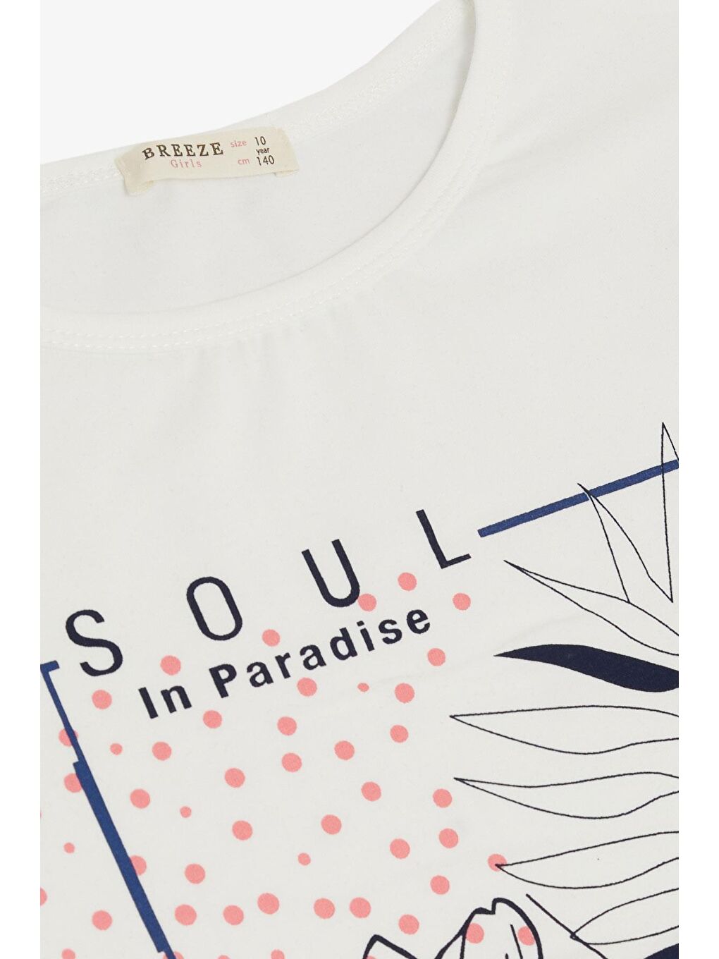 Kız Çocuk Tişört Çiçek Baskılı Pullu Ekru (10-16 Yaş)-2