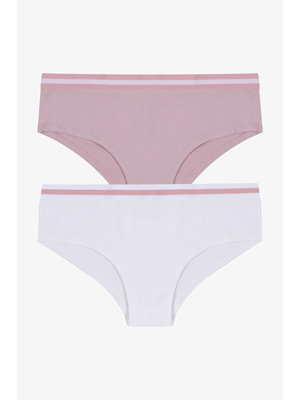 Lila Kadın İkili Pamuklu Şardon Lastikli Hipster Külot