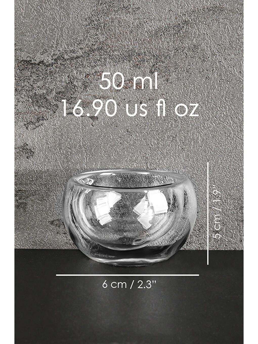 Renksiz 6'lı Çift Cidarlı Sosluk Seti Borosilikat Cam Reçellik İkra mlık Sunum Kasesi Kahvaltılık Set 50 ml-5