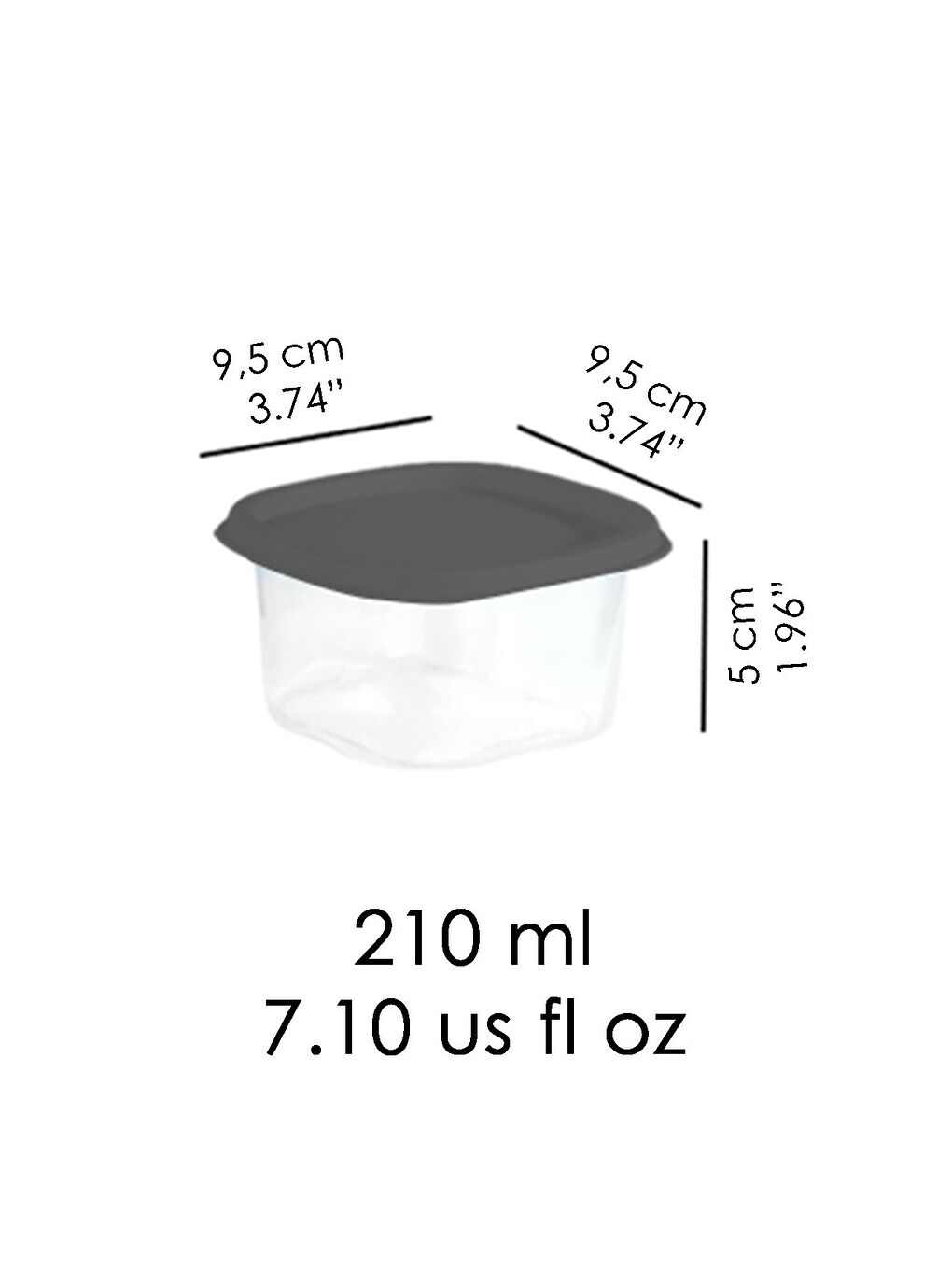 6'lı Kapaklı Kahvaltı Seti Kahvaltılık Saklama Kabı Seti 210 ml Gri-4