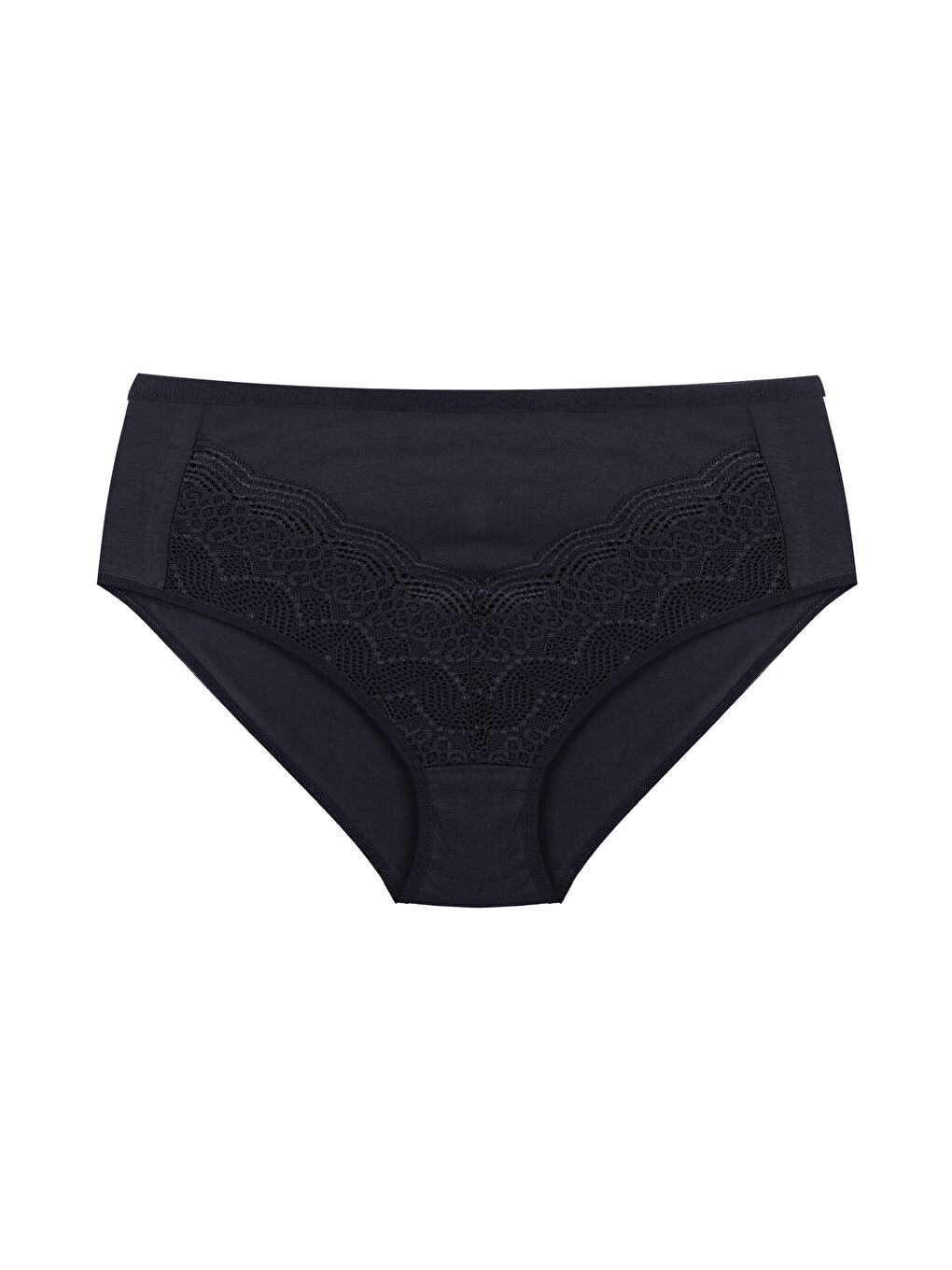 Lila Kadın 3'lü Geniş Kenarlı Dantelli Pamuklu Fitilli Külot-1