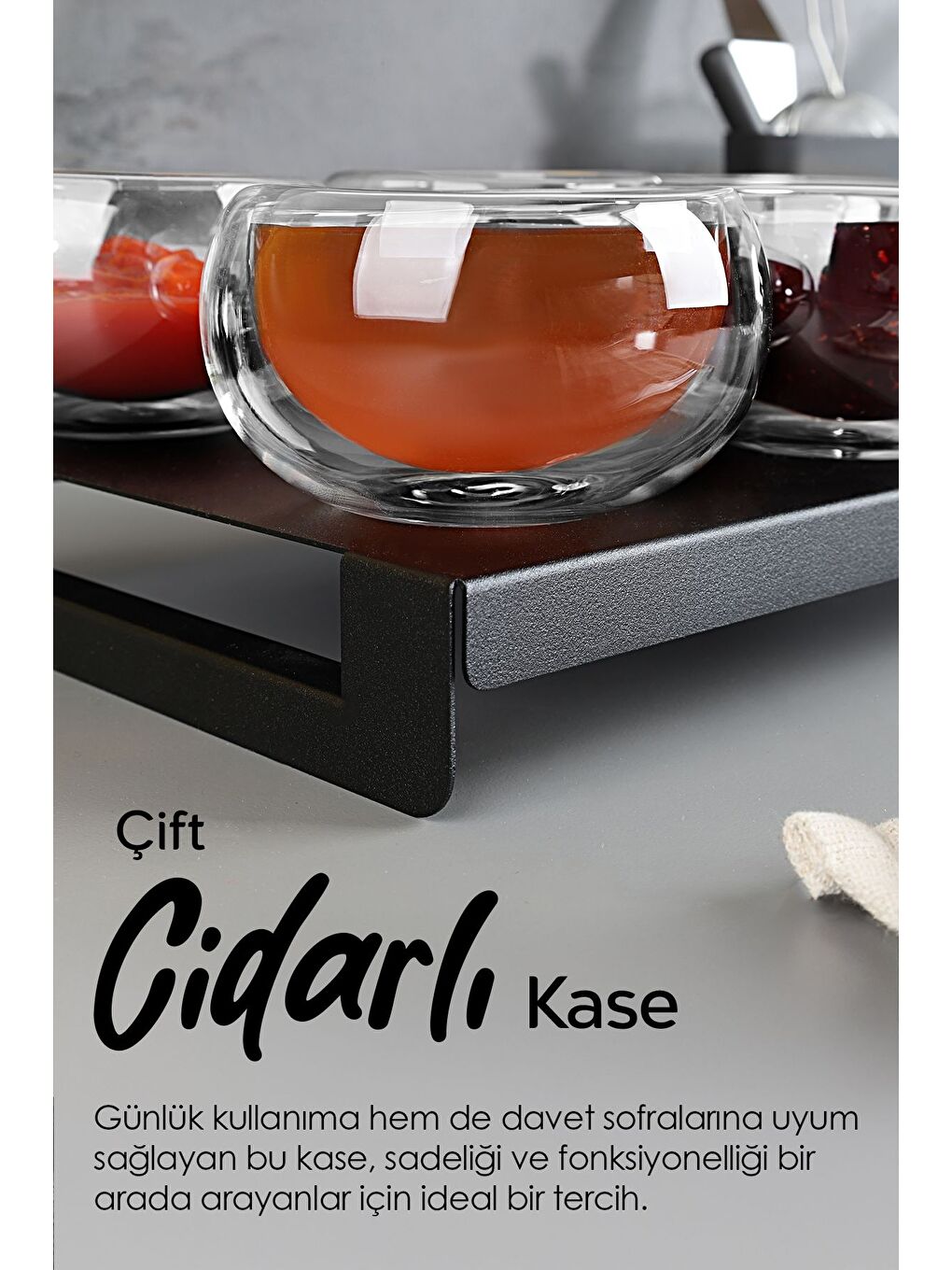 Renksiz 6 Adet Çift Cidarlı Çerezlik Kase Borosilikat Cam Kahve Yanı Sunum Kasesi İkra mlık Loku mluk 250 ml-2