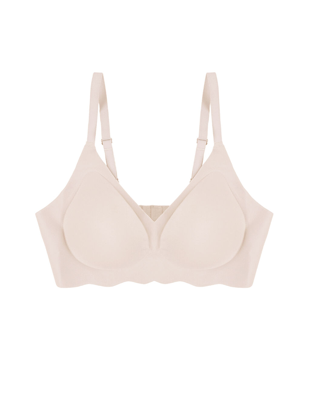 Ekru Balensiz Lazer Dikişsiz Görünmez Çıkarılabilir Pedli Sütyen-2