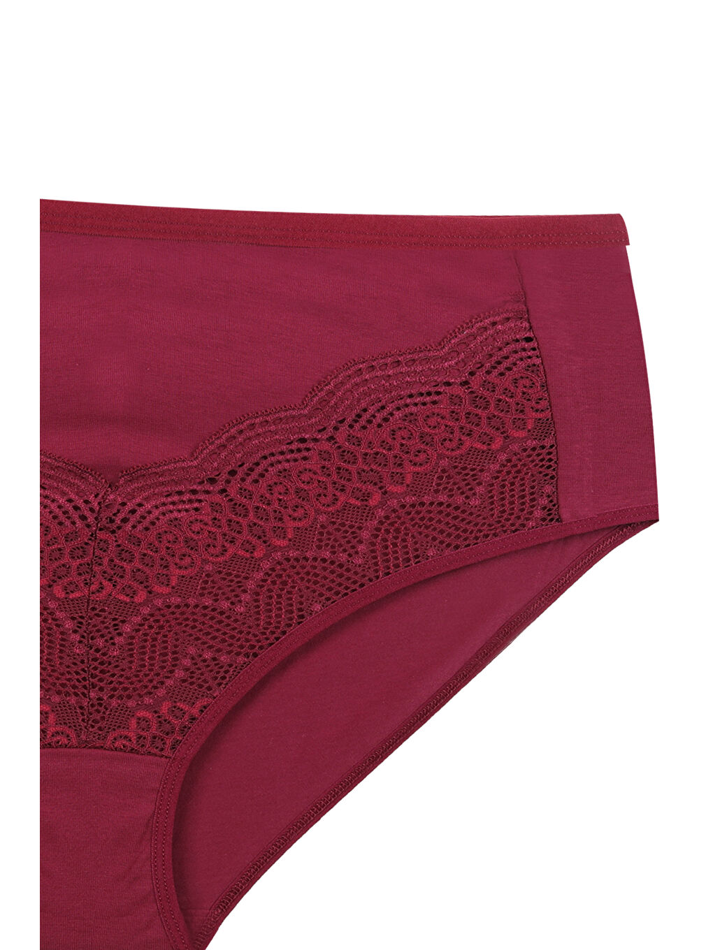 Lila Kadın 3'lü Geniş Kenarlı Dantelli Pamuklu Fitilli Külot-3