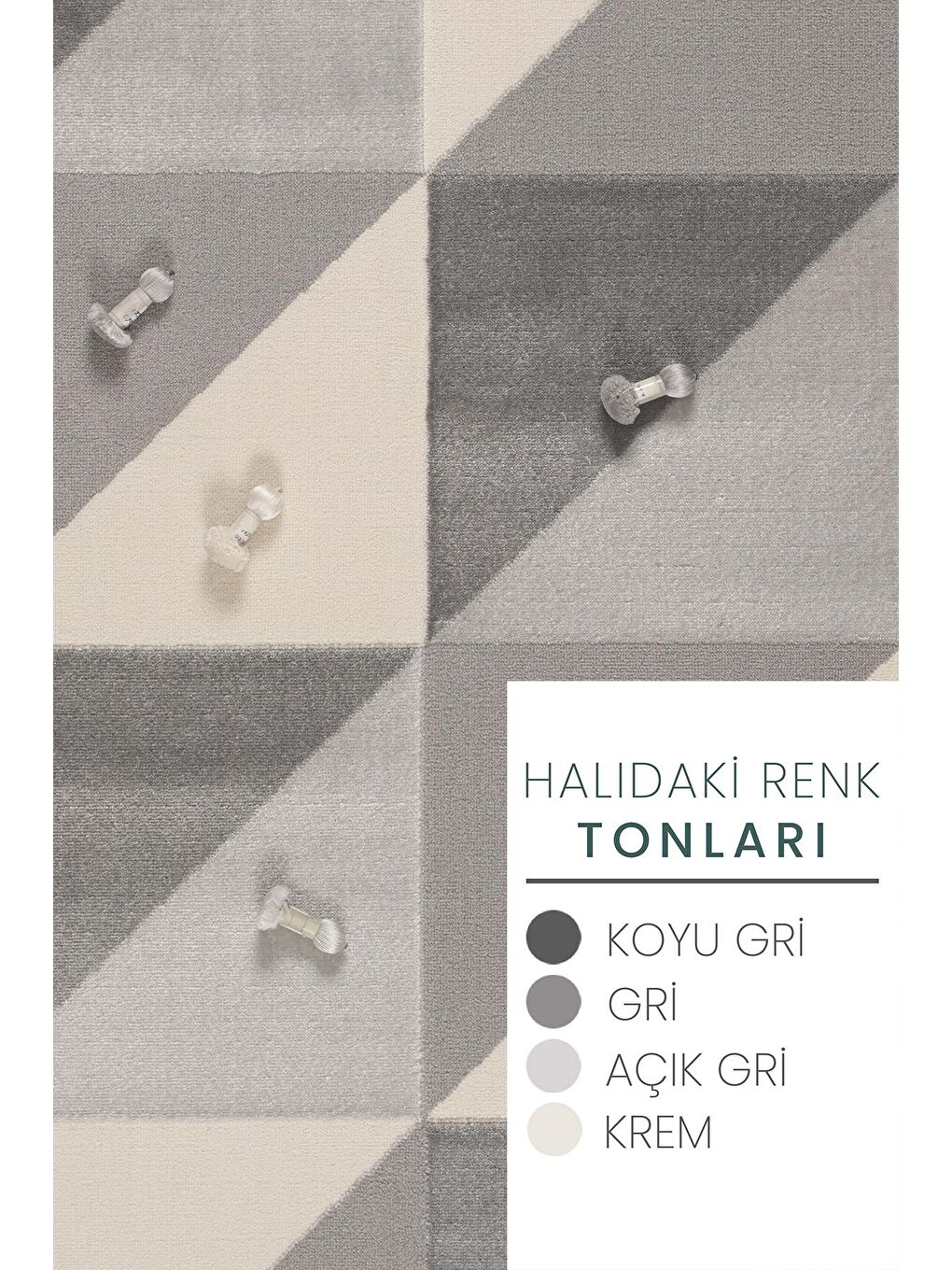 Konfor Halı Gri 1108 Modern Dokuma Halı-80x150 - 5