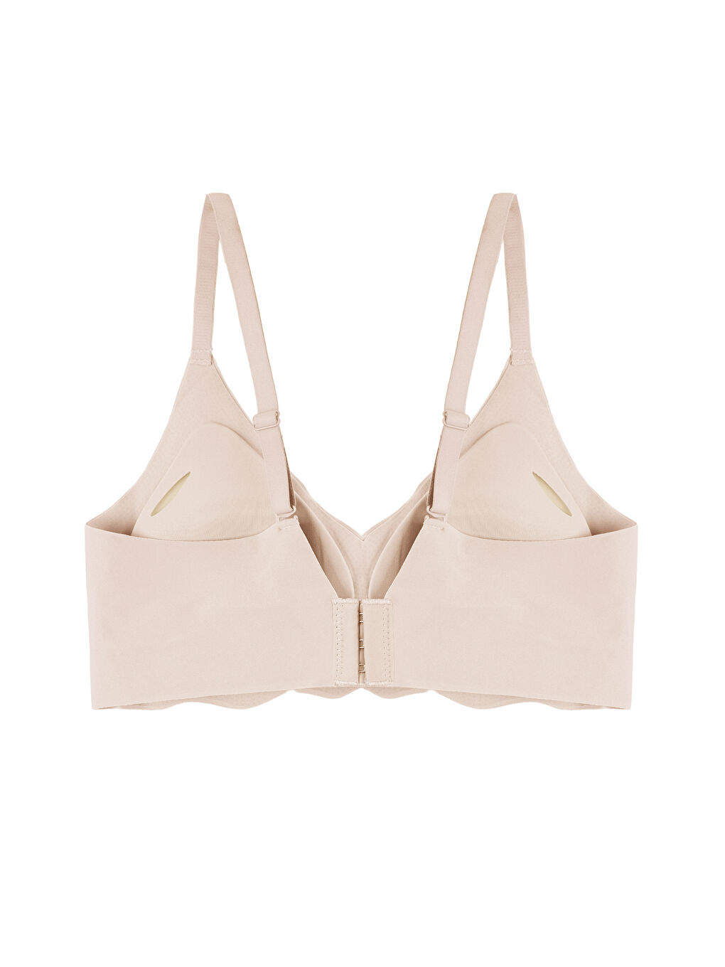 Ekru Balensiz Lazer Dikişsiz Görünmez Çıkarılabilir Pedli Sütyen-3