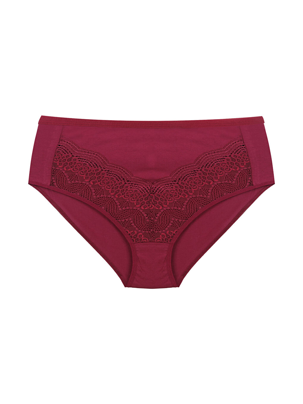 Lila Kadın 3'lü Geniş Kenarlı Dantelli Pamuklu Fitilli Külot-4