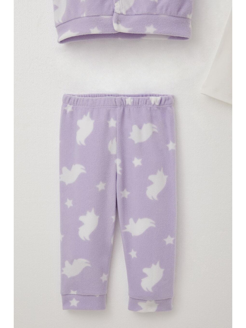 Kız Bebek Zıbınlı 3 Lü Takım Polar Yıldız Desenli Lila (4 Ay-1 Yaş)-2