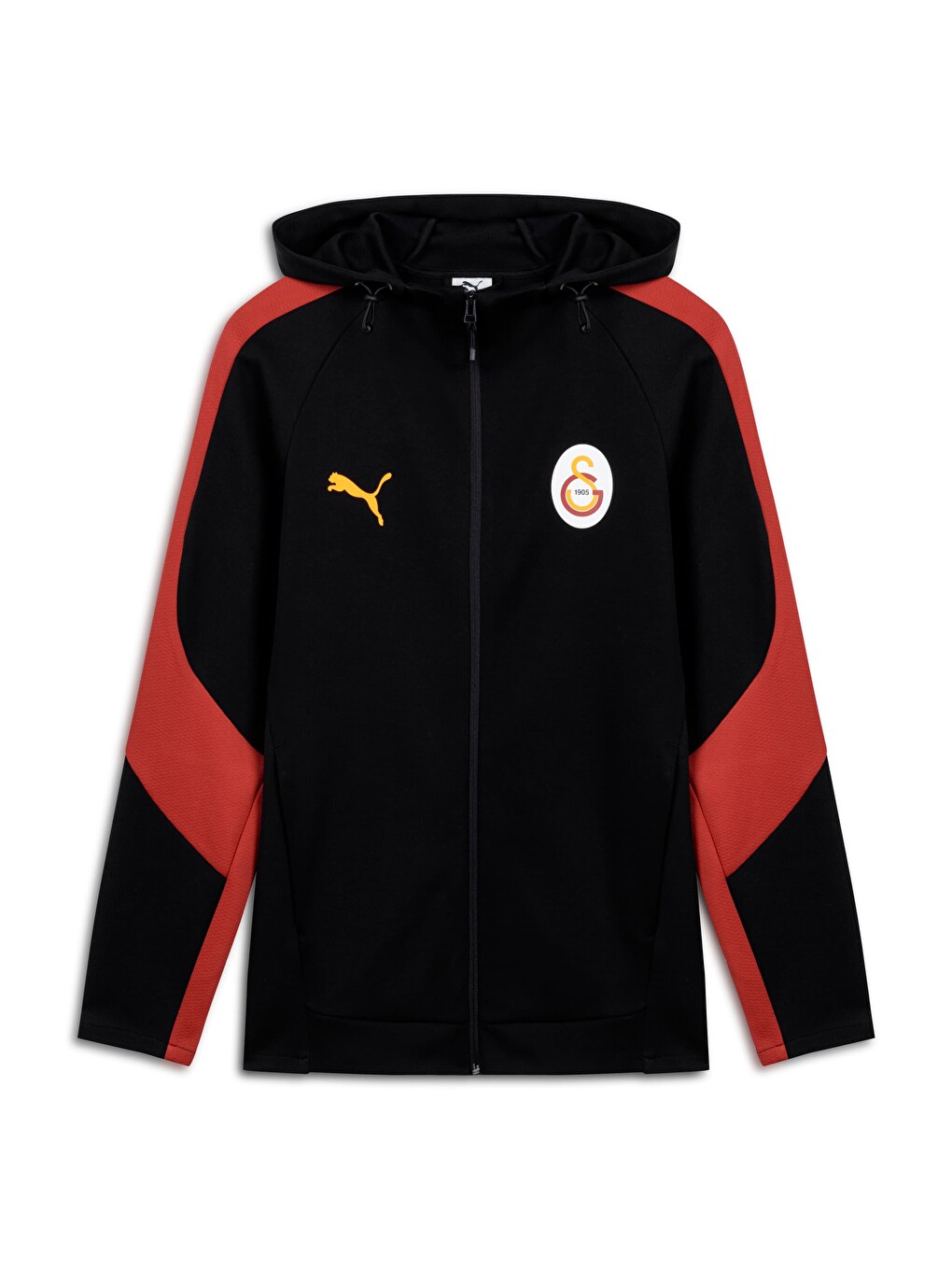 Siyah GALATASARAY EVOSTRIPE Erkek Kapüşonlu Fermuarlı Sweatshirt