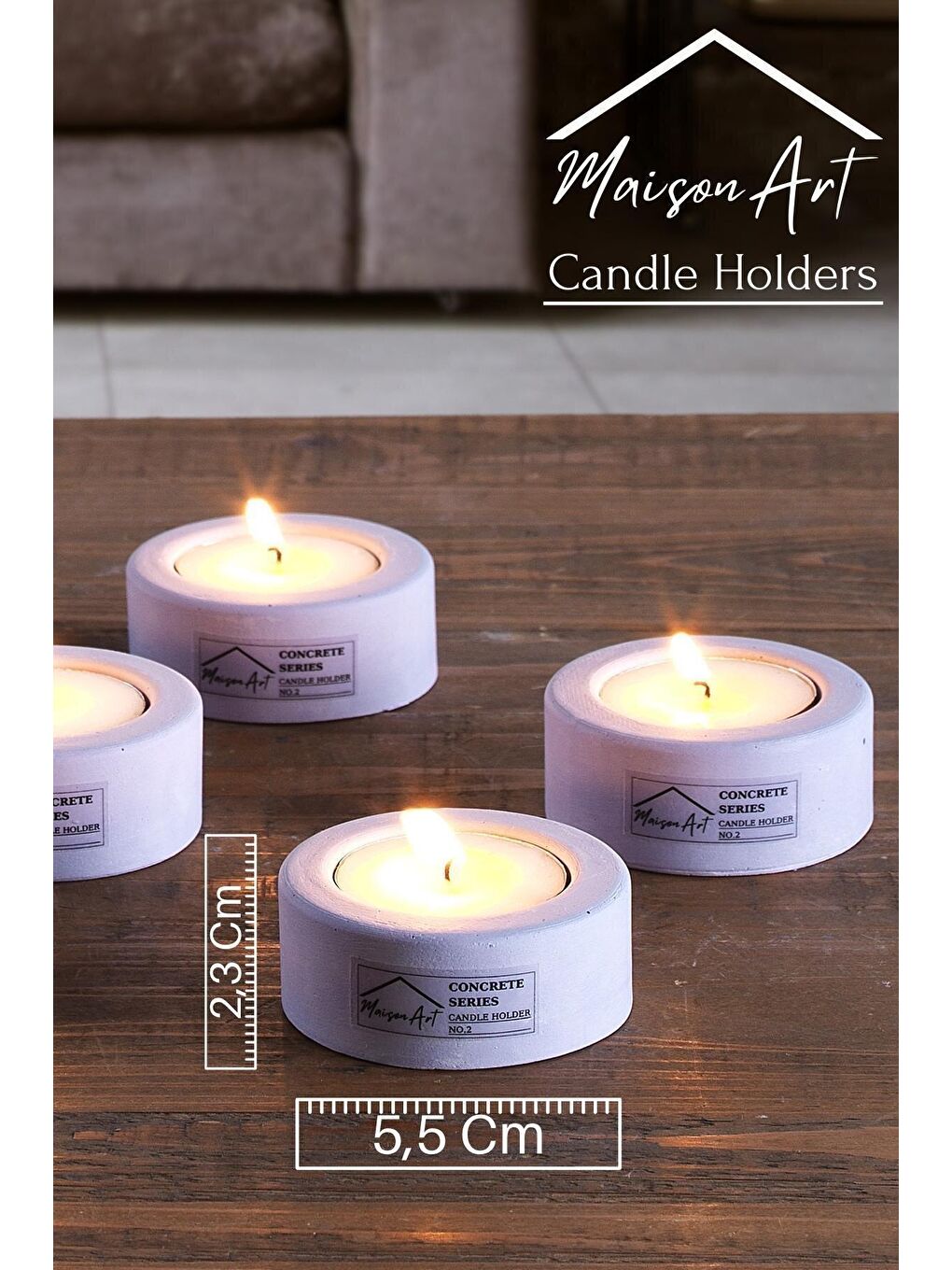 MaisonArt Lila Holder | 6'Lı Set Mumluk | Tea Light Mumluk Seti | Dekoratif Şamdan Mumluk - 1