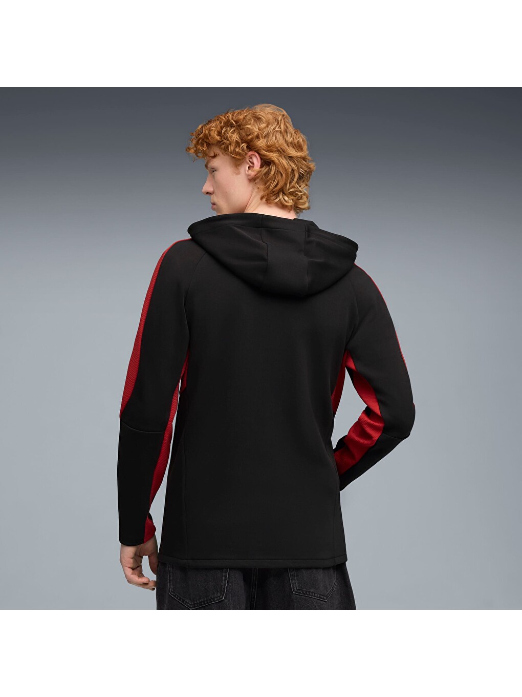 Siyah GALATASARAY EVOSTRIPE Erkek Kapüşonlu Fermuarlı Sweatshirt-2