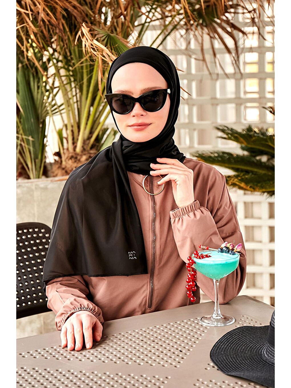 Marina Siyah Tül Pratik Şal Bone B2401 - 1