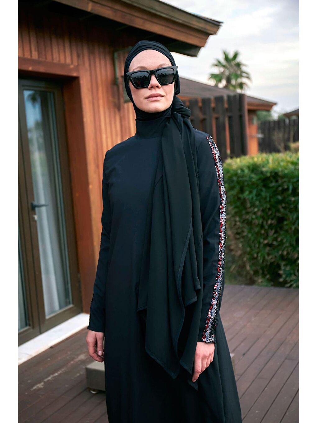 Marina Siyah Tül Pratik Şal Bone B2401 - 3