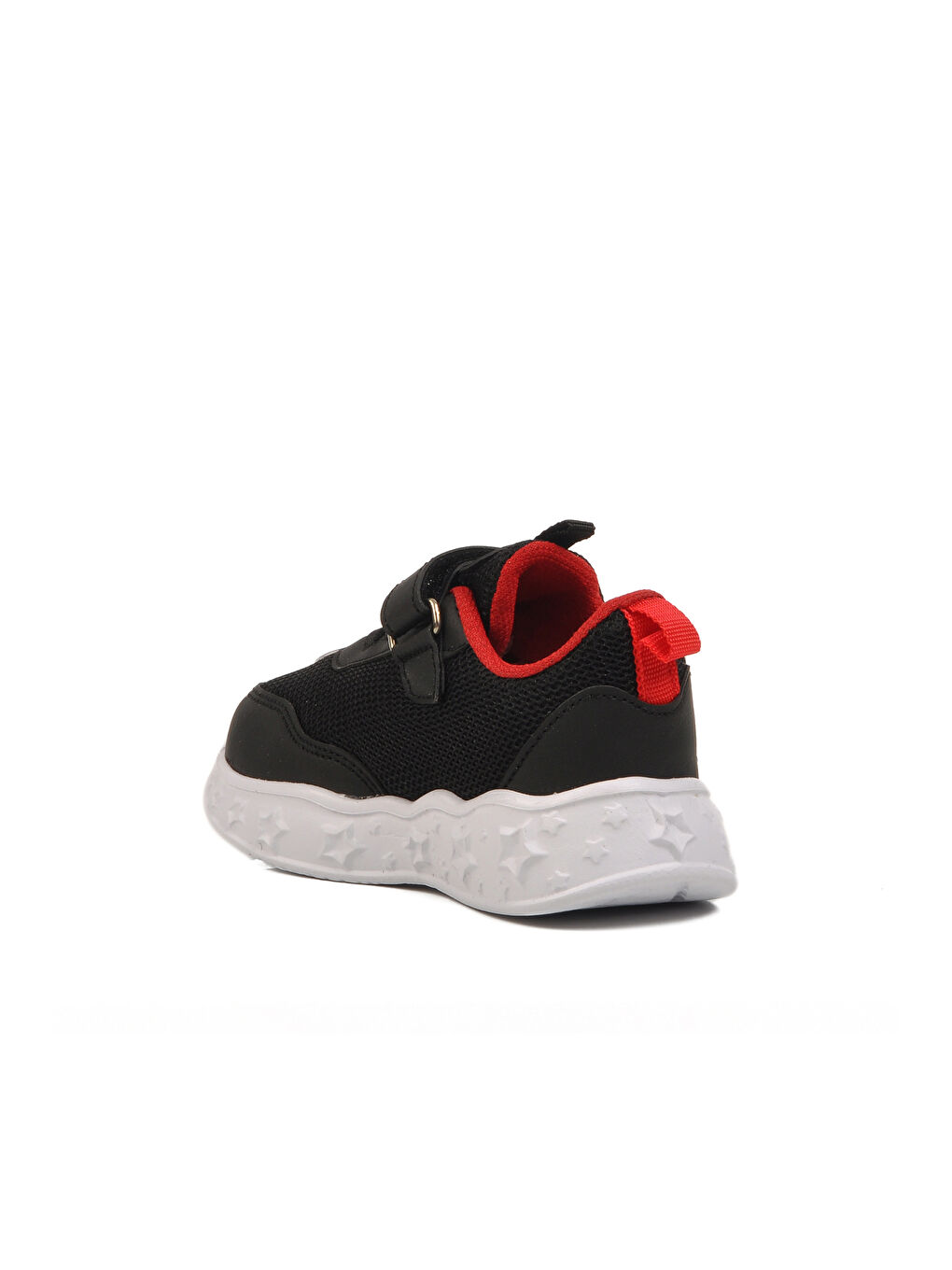 Ayakmod Siyah Kırmızı Cırtlı Işıklı Hafif Unisex Çocuk Spor Ayakkabı - 3