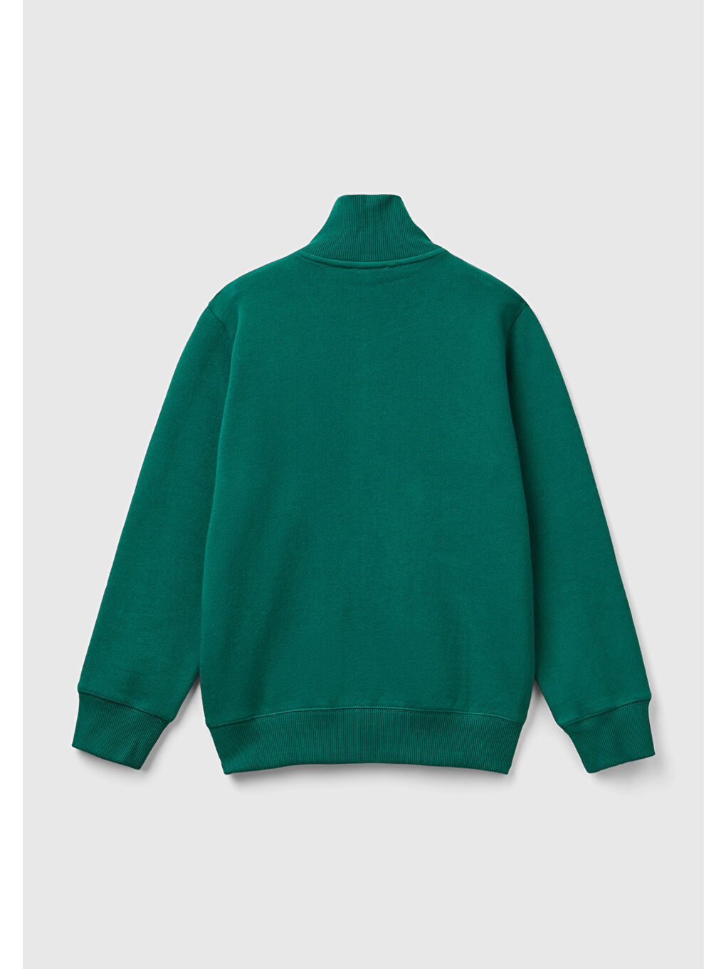 United Colors Of Benetton Koyu Yeşil Erkek Çocuk Çam Yeşili Logolu Sweatshirt - 1