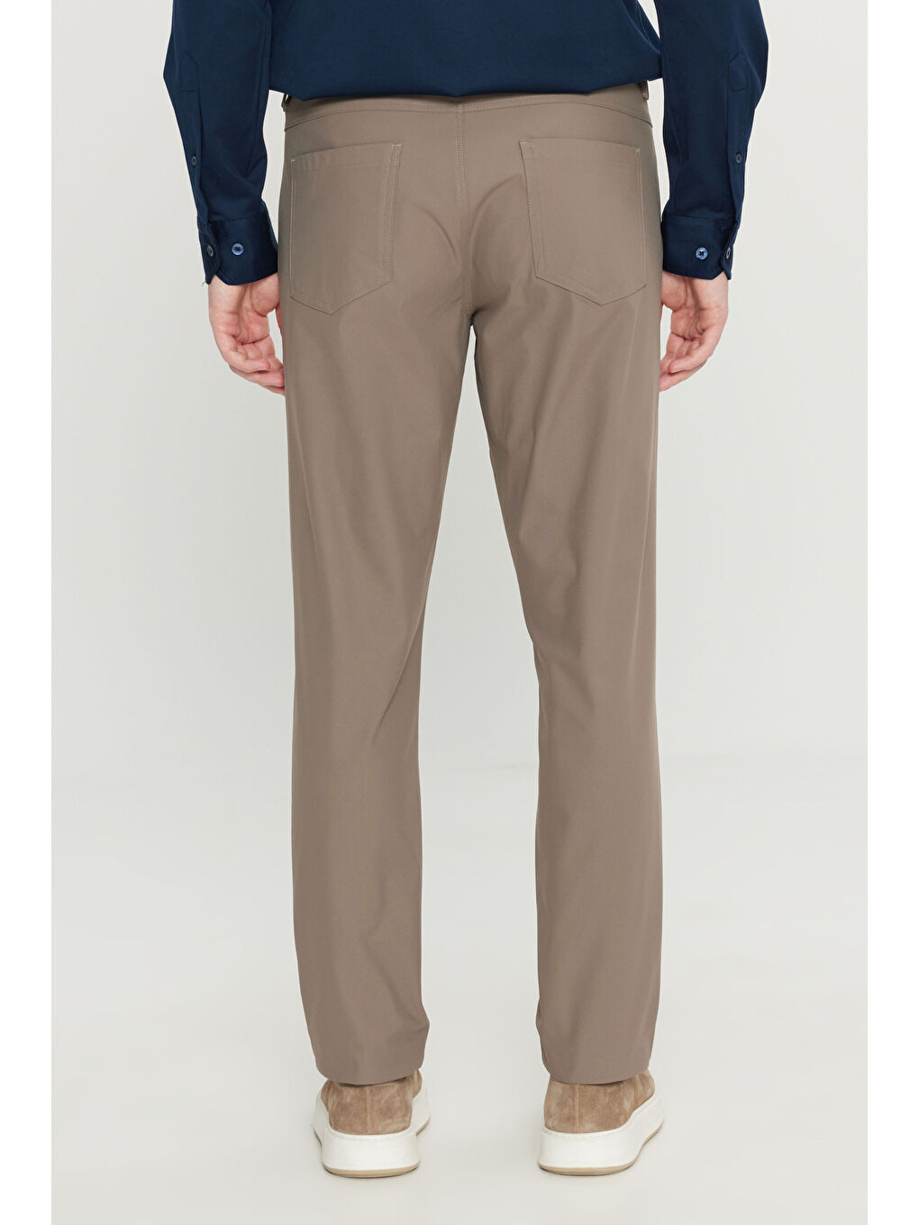 Bej Erkek Vizon Slim Fit Dar Kesim 5 Cepli Casual Pantolon-4