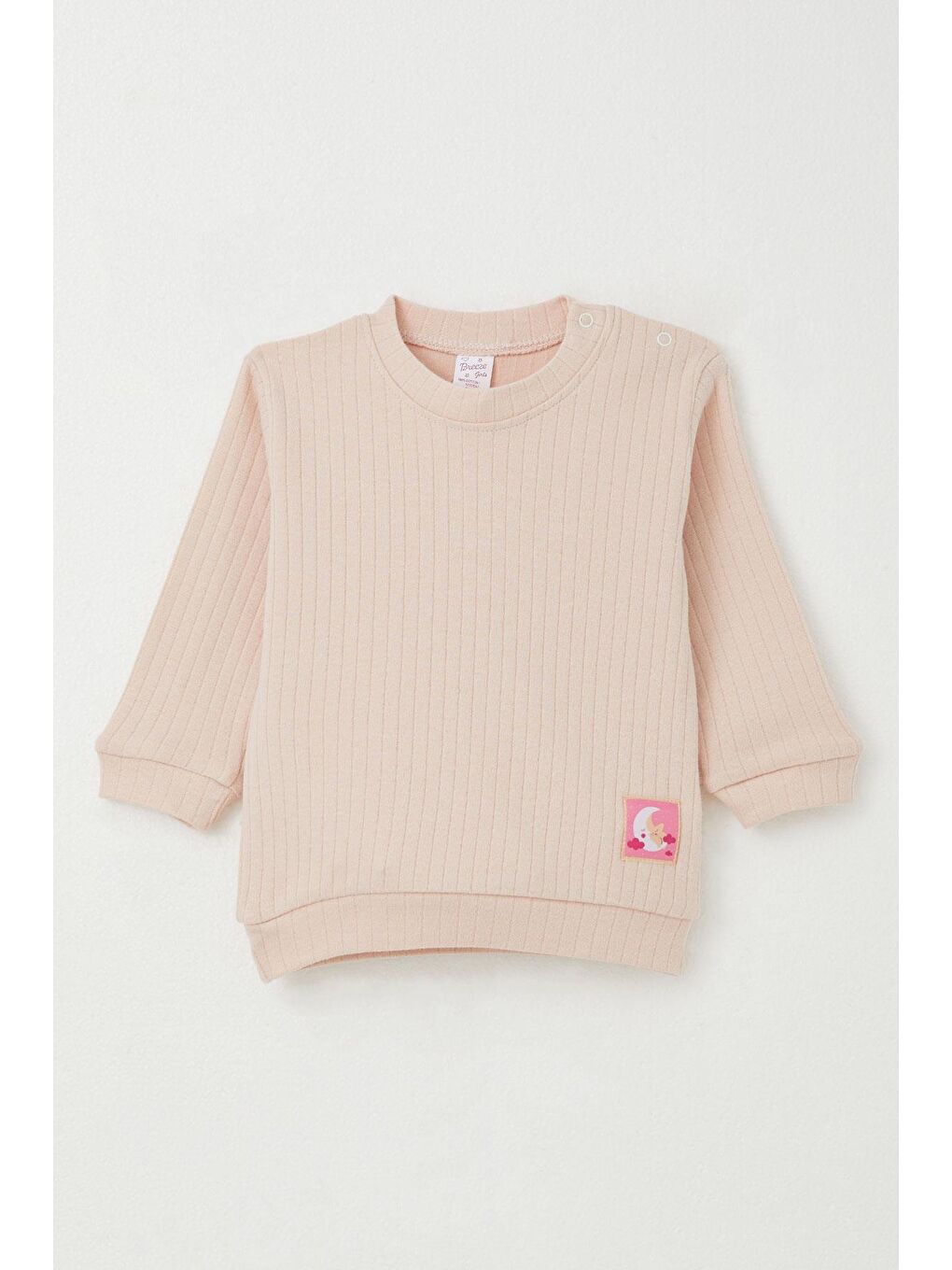 Pembe Kız Bebek Patlı Takım Uykucu Ay & Yıldız Armalı Pudra (4-9 Ay)-2