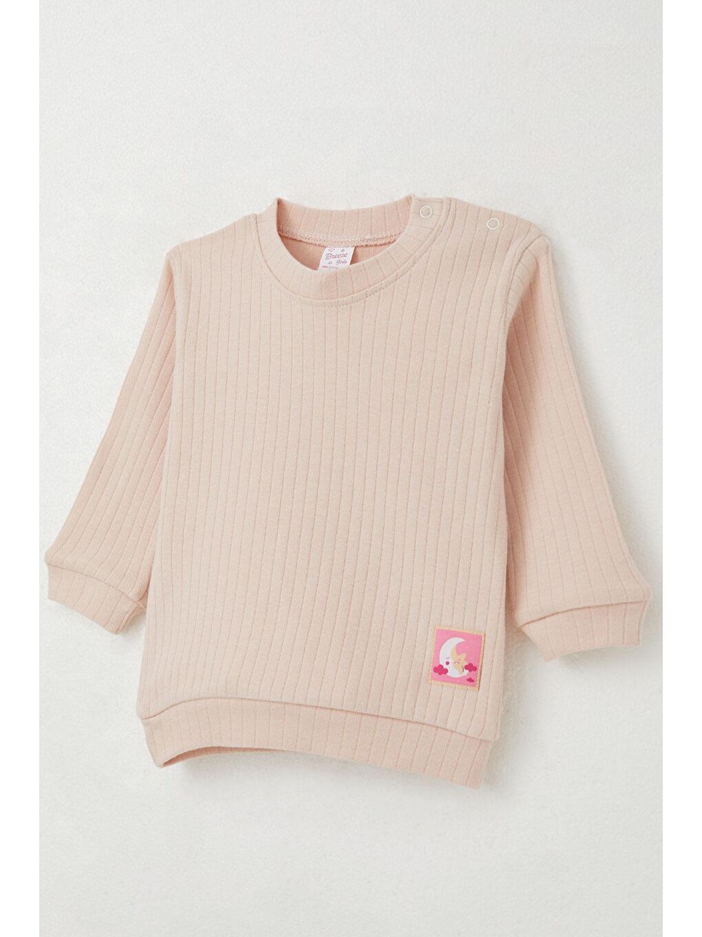 Pembe Kız Bebek Patlı Takım Uykucu Ay & Yıldız Armalı Pudra (4-9 Ay)-4