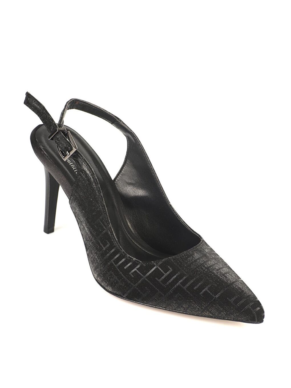 Siyah Arkası Açık Orta Topuklu Yumuşak Pedli Taban Kadın Ayakkabı-2