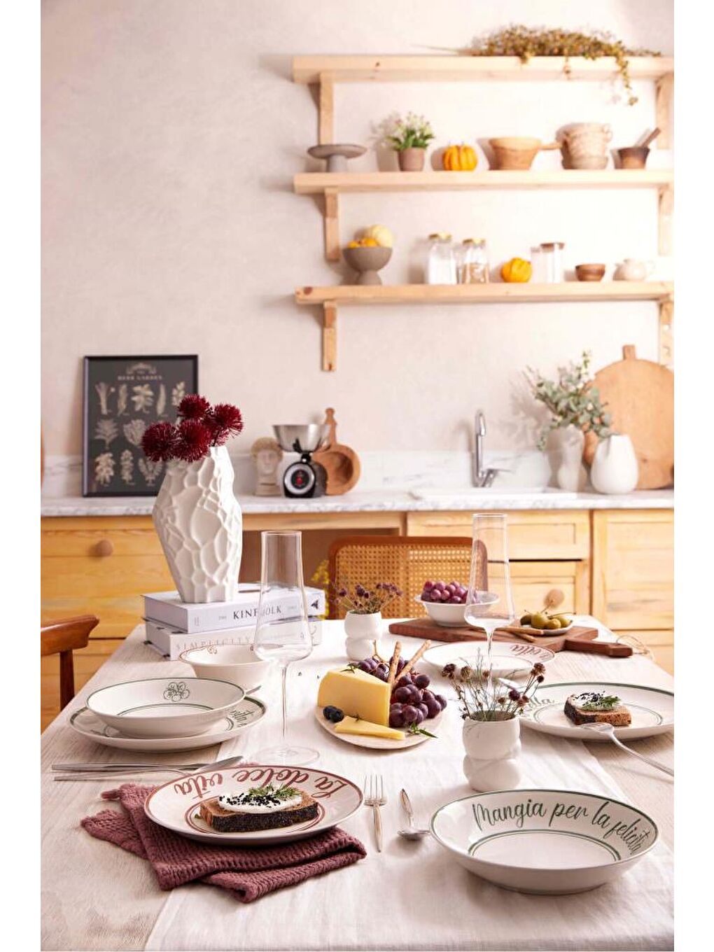 Bej La Dolce Vita 24 Parça 6 Kişilik Yemek Takımı-1