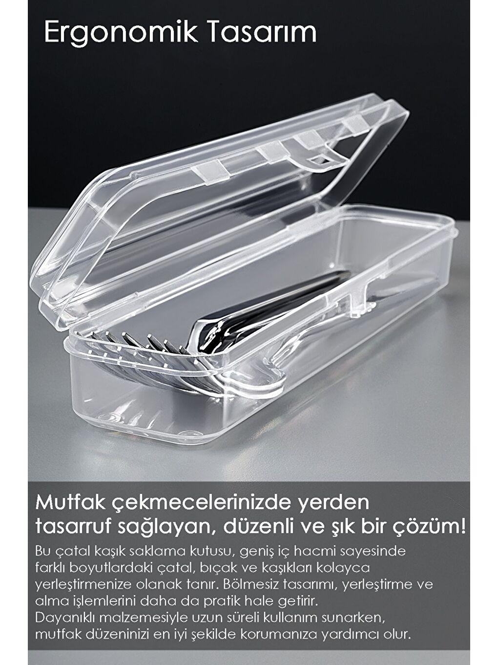 Renksiz 7 Adet Çatal Bıçak Kaşık Saklama Kutusu Kaşıklık Saklama Kabı Çeyizlik Organizer Düzenleyici-1