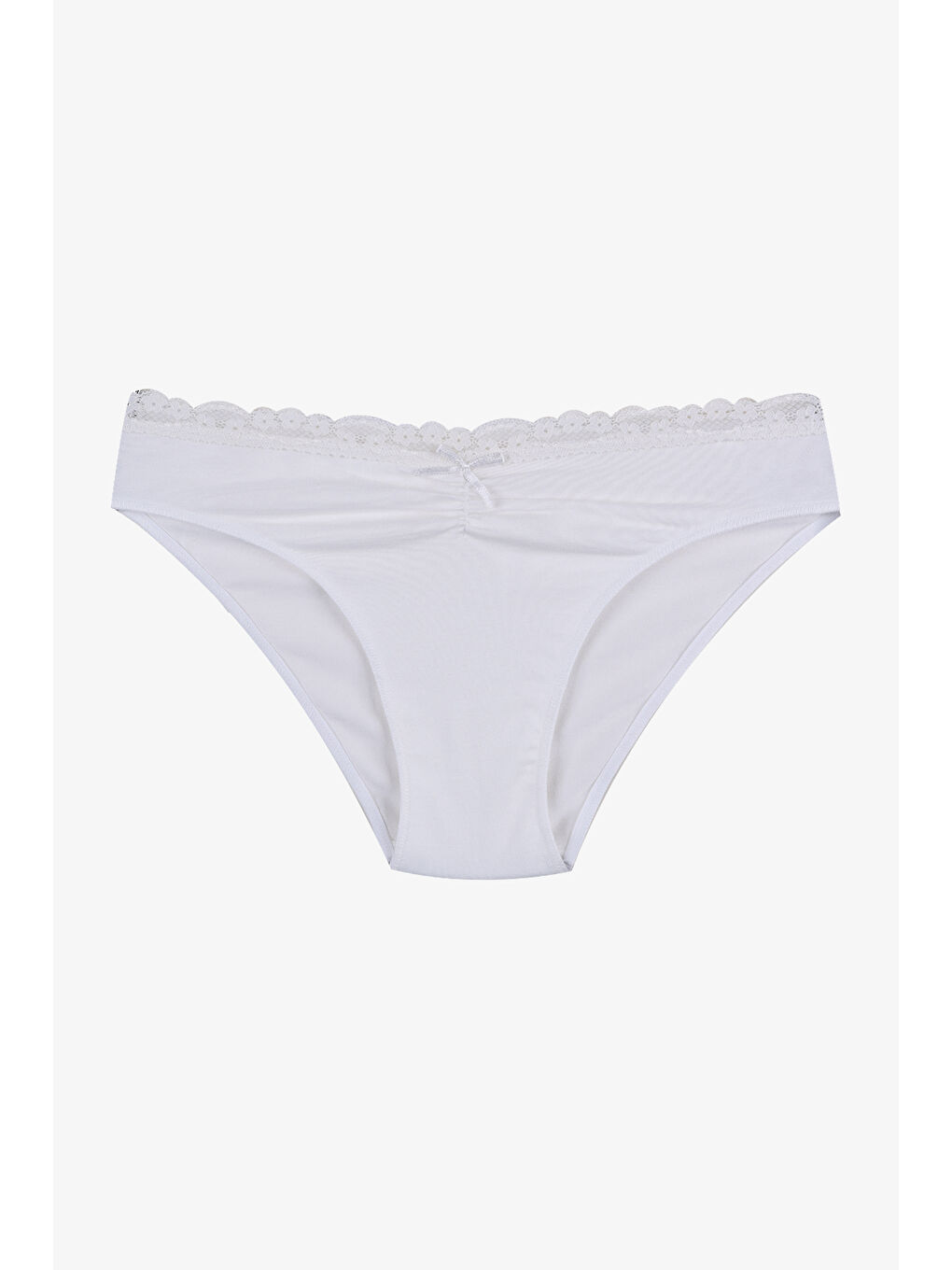 Lila Kadın Ön Bel Dantelli Büzgülü ve Fiyonk Detaylı Lastikli Külot 3'lü-2