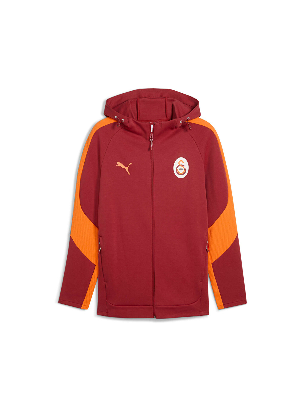 Kırmızı GALATASARAY EVOSTRIPE Erkek Kapüşonlu Fermuarlı Sweatshirt