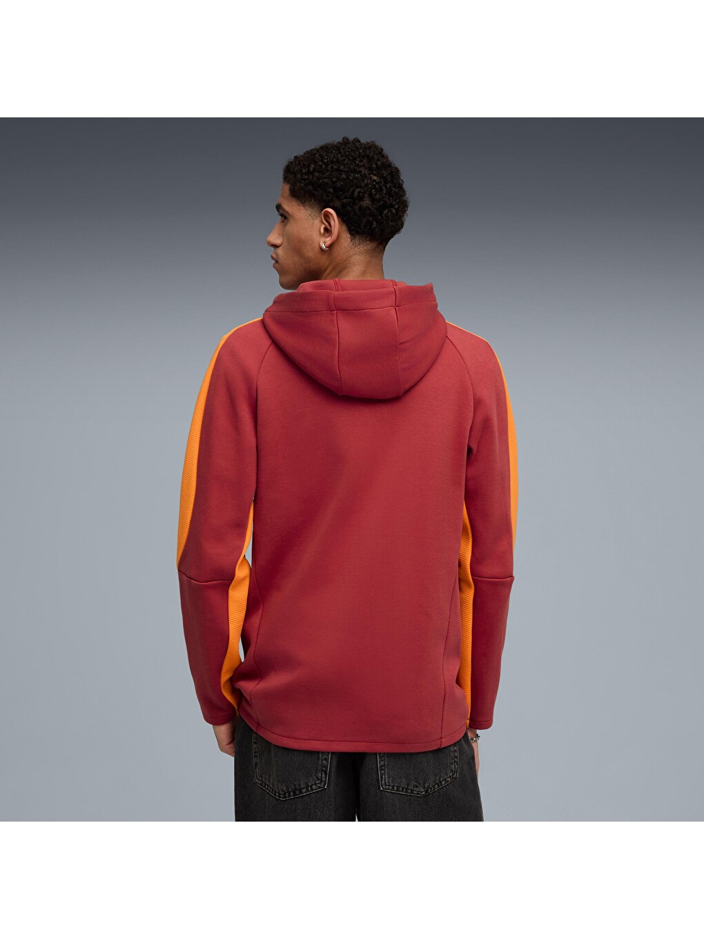Kırmızı GALATASARAY EVOSTRIPE Erkek Kapüşonlu Fermuarlı Sweatshirt-2