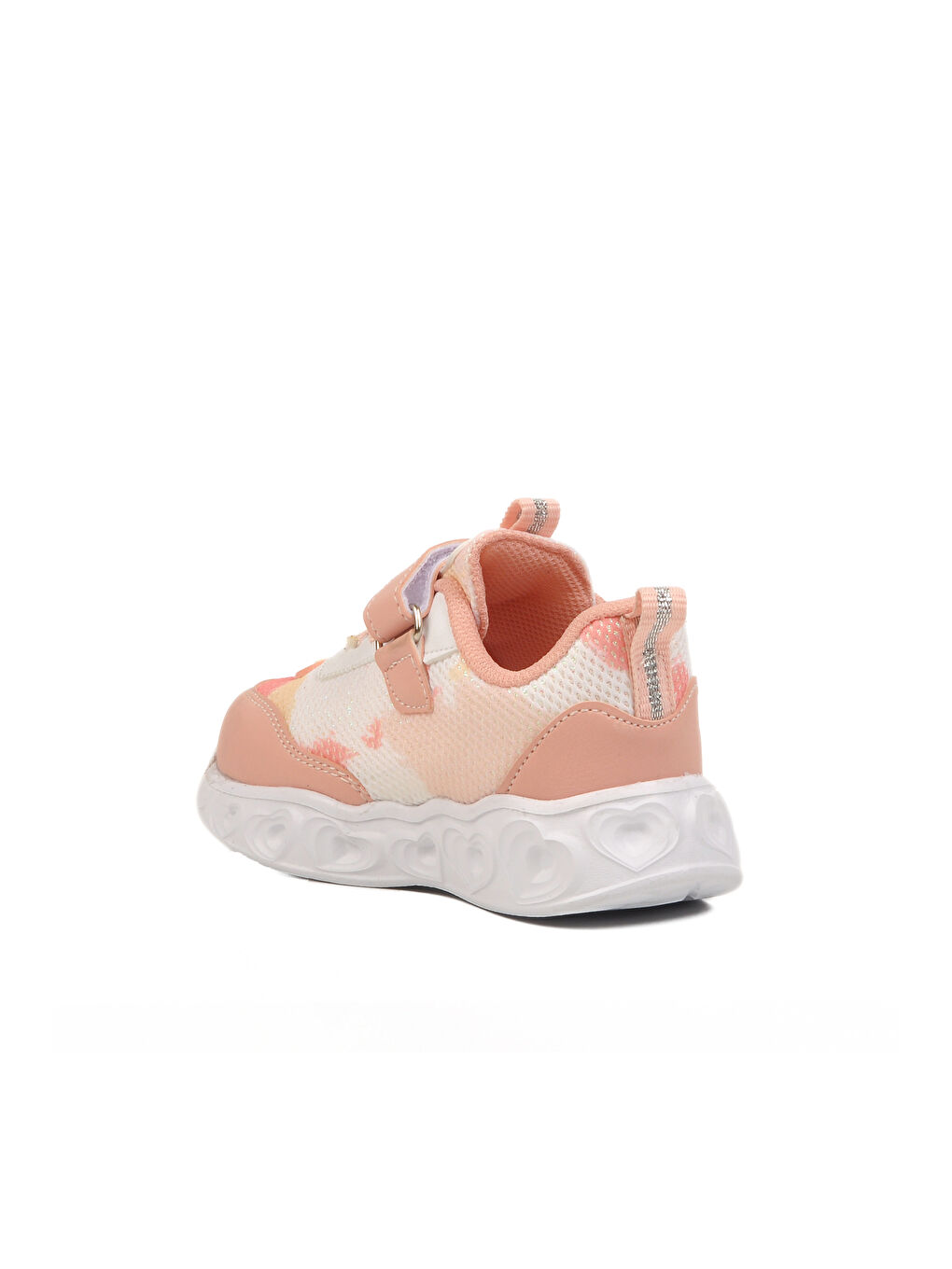 Ayakmod Pembe Pudra Simli Cırtlı Işıklı Hafif Kız Çocuk Spor Ayakkabı Ruffon B - 3
