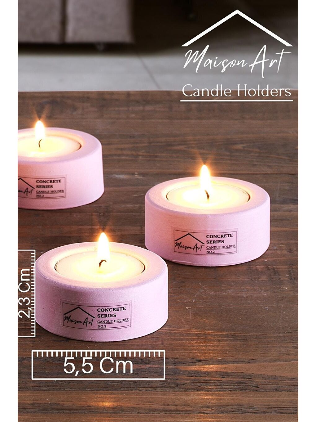 MaisonArt Pembe Holder | 6'Lı Set Mumluk | Tea Light Mumluk Seti | Dekoratif Şamdan Mumluk - 1