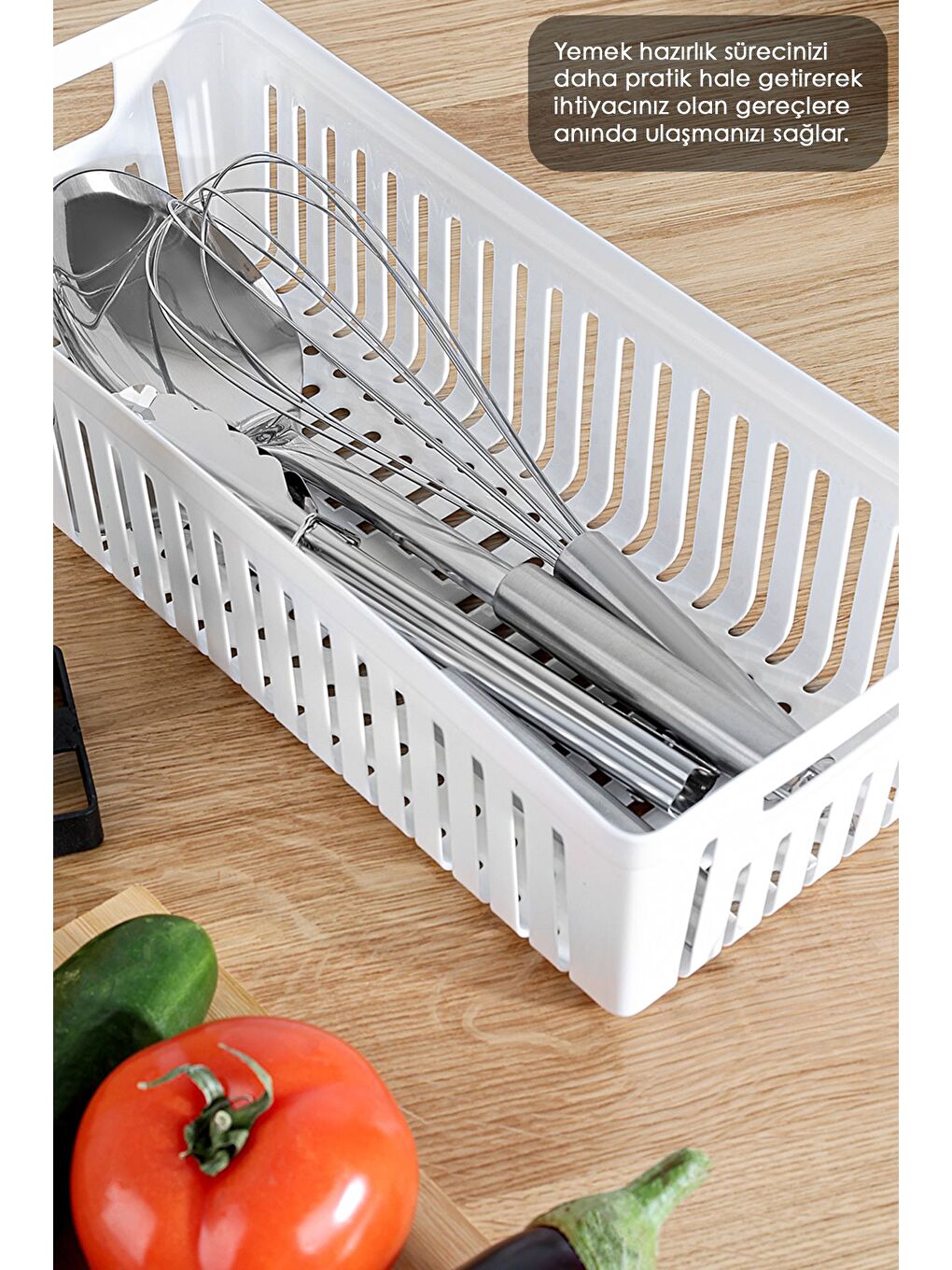 1 Adet Modüler Kaşıklık Mutfak Düzenleyici Çekmece İçi Organizer Bıçaklık Kepçelik Beyaz-4