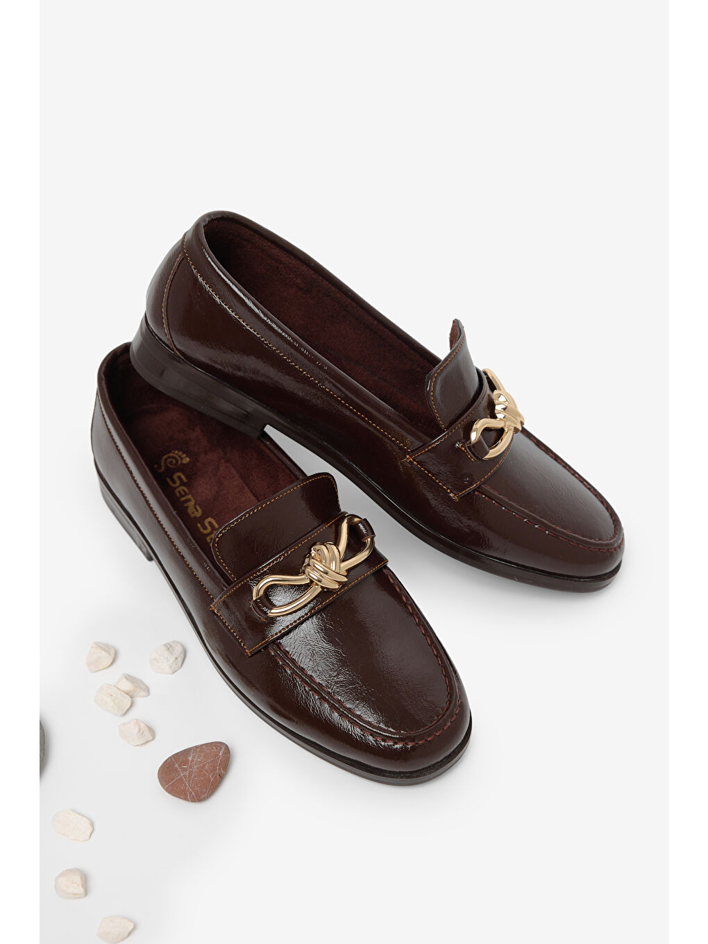 Kahverengi Kadın Kahve Kadın Klasik Loafer Toka Detayl Babet Günlük  Babet-1