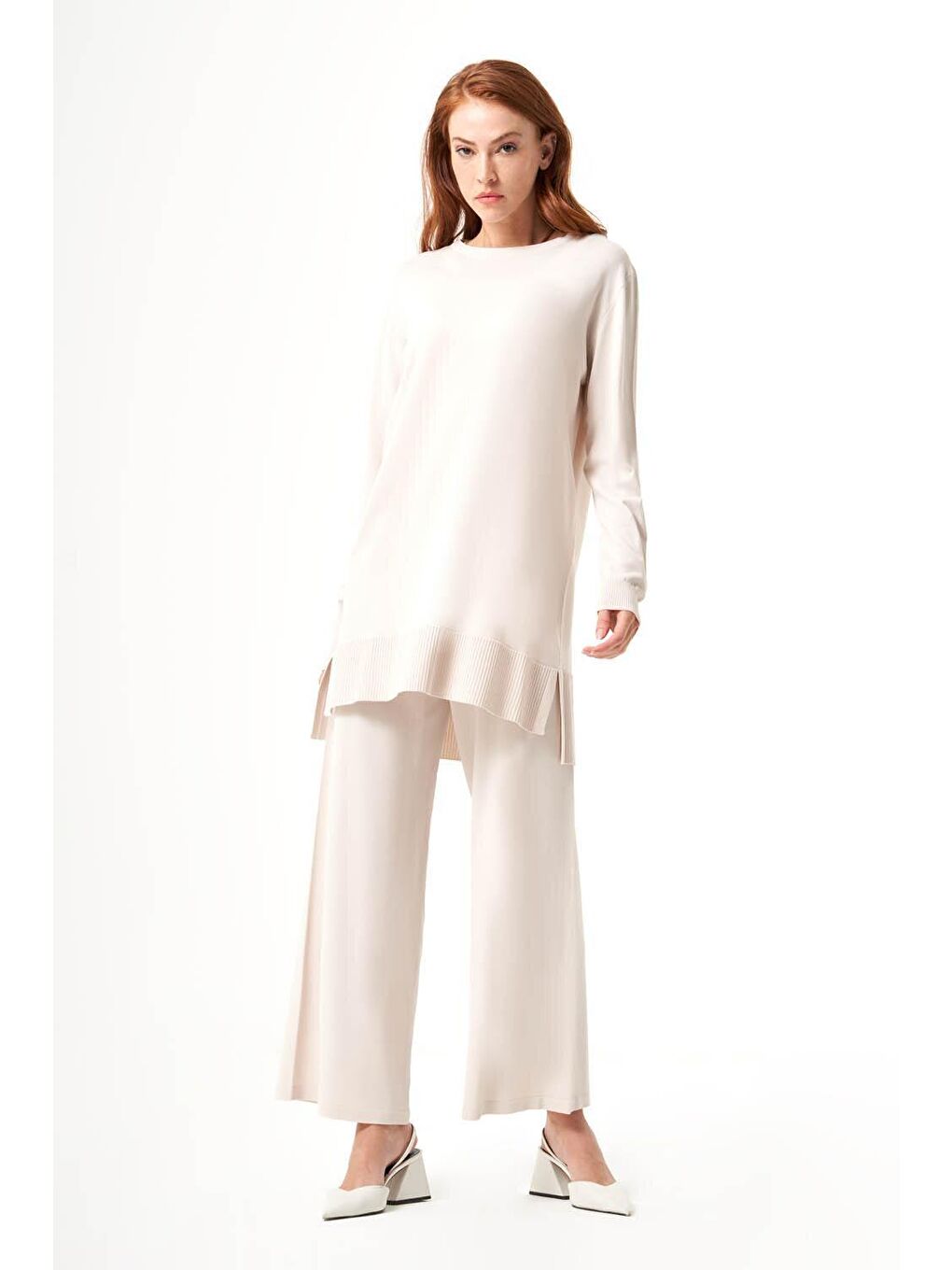 Bej Bsc Rayon Triko Taş Tunik-1