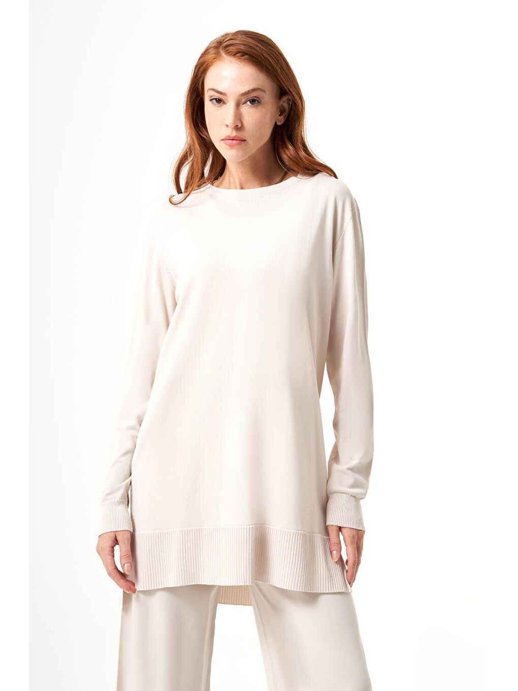 Bej Bsc Rayon Triko Taş Tunik-2