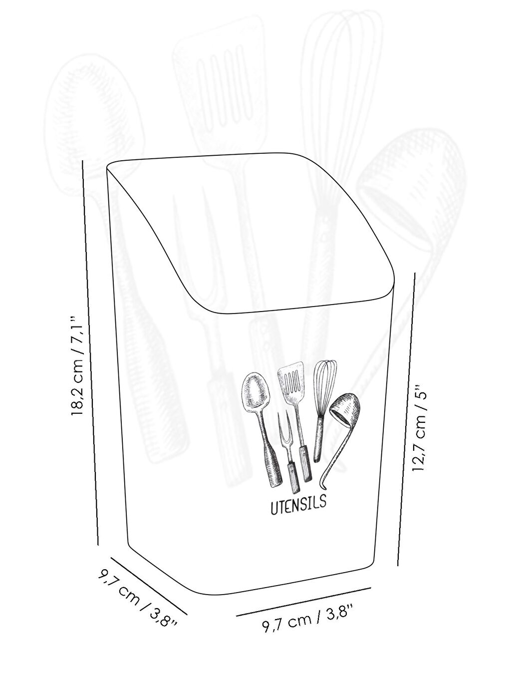 Tezgah Üstü Kaşıklık Mutfak Organizer Düzenleyici Kepçelik Kaşık Bıçak Standı Siyah-4